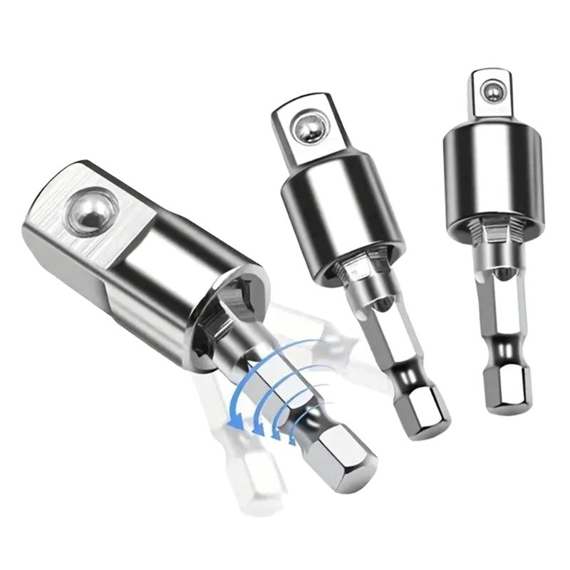 3pcs 360 Degree Rotating Spin Drill Socket Set Suitable for Various Screw Angles & Enhances Efficiency In DIYer Projects