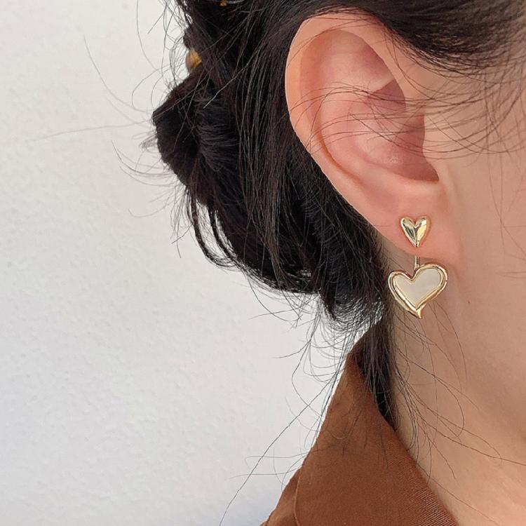 Delicate Heart Shell Studs Earrings Lightweight Comfort Wear Ear Accessories Jewelry For Professional Women