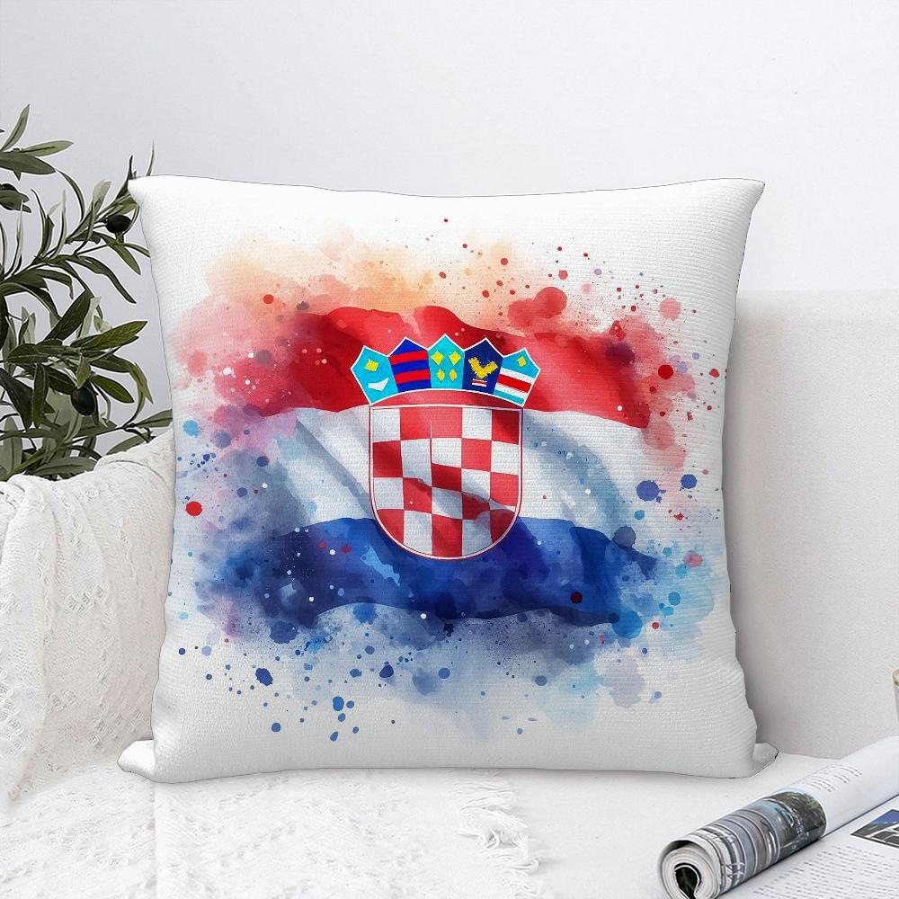 Republic of Croatia Pillow Case Sofa Decorative Home Double-sided Print Plush Square Throw Pillow Covers Cushion Decor Cover