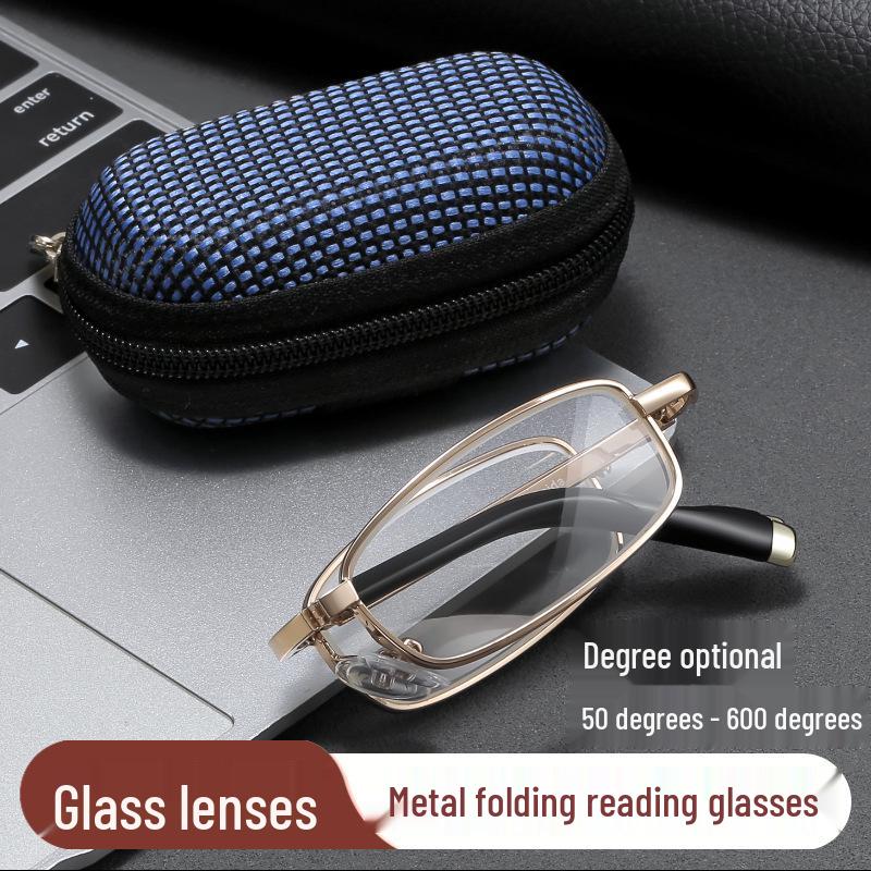 Baida Portable Folding Reading Glasses for Men & Women - Compact, Lightweight Lens for Presbyopia (Model 072)