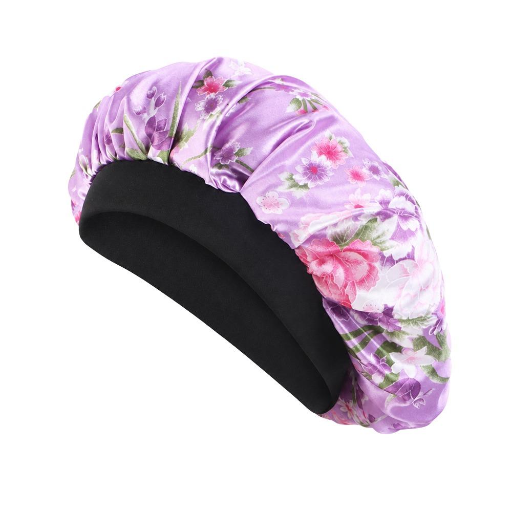 Elastic Wide Band Satin Sleep Bonnet Hair Loss Cover Islamic Turban Hat Hair Wrap Accessories 12