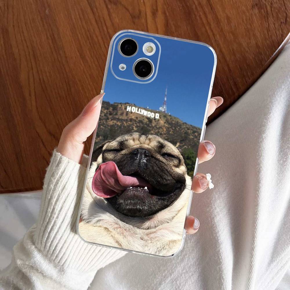 Funny Dog Cover Phone Case For iPhone 17 16 15 14 13 12 11 Pro Max Plus Mini Clear Soft Shell Thin Tpu