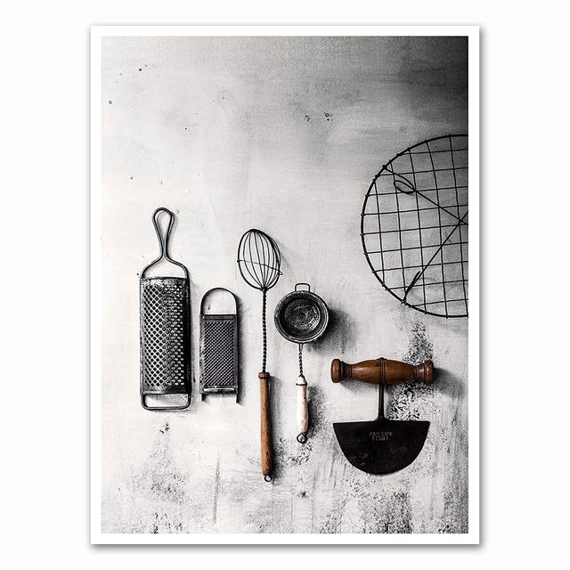 Modern Style Kitchen Utensils and Appliances Posters Wall Art Canvas Painting Pictures for Living Room Home Decor No Frame
