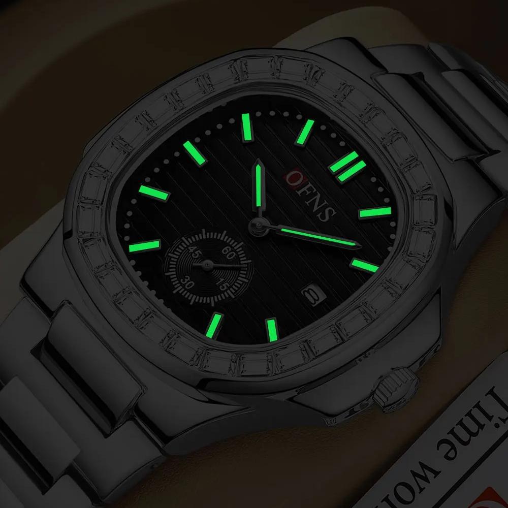 Women's Quartz Luxury Watch Fashion Square Waterproof Calendar Stainless Steel Strap Watch