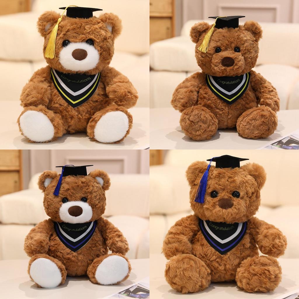 Teddy Bear Graduation Cap Plush Toy With Doctor Hat For Commemorative Gift