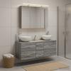 Bathroom Furniture Set 4 Pcs Grey Sonoma Engineered Wood and Glass