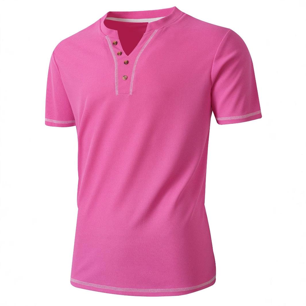 

Muscle Summer New Men S Casual Sports Short-Sleeved Slim Bubble Yarn Muscle Texture Trend Fashion Men S рожевий