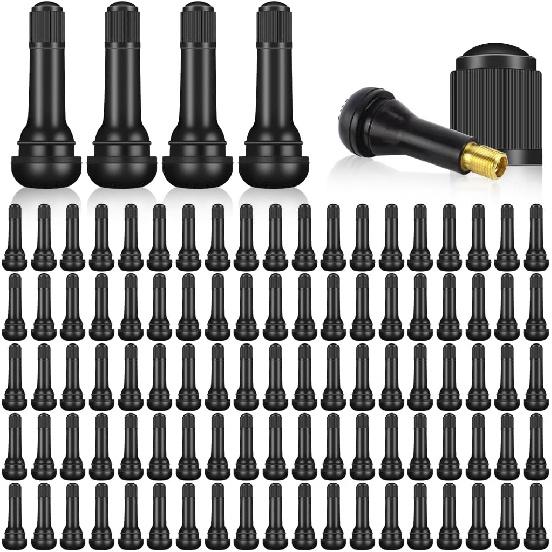 Mandark 100PCS Car TR413 Tire Valve Stems, Rubber Snap-In Automotive Valve Stems, Vehicle 0.453 Inch Tubeless Rim Holes Valve Stem Replacement