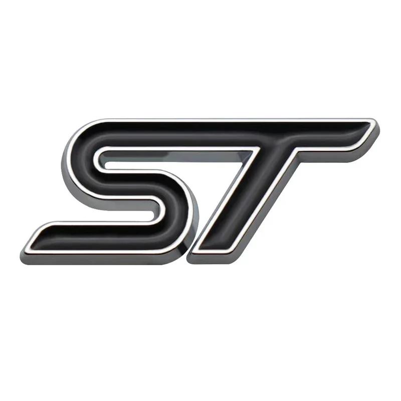 djsh6 3D Metal ST Letters Car Steering Wheel Emblem Badge Sticker for Ford ST Fiesta Focus Edition KUGA Mondeo Focus X 2 3
