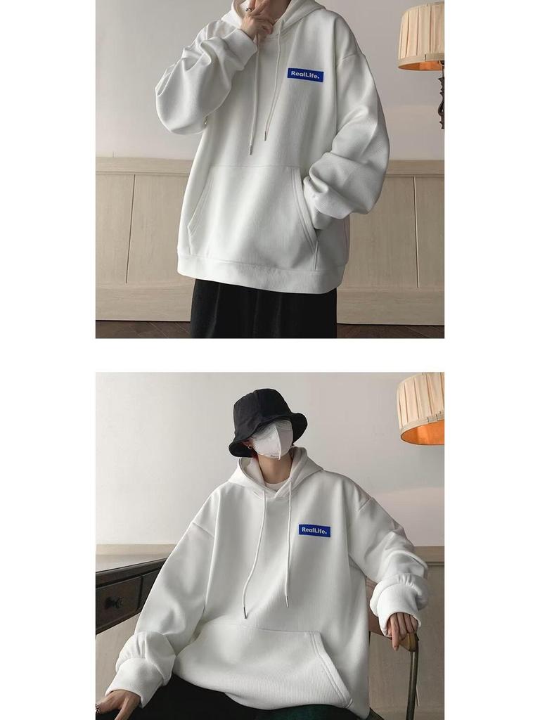 Men's Retro Oversized Fleece-Lined Hoodie - Autumn/Winter Style