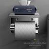 Stainless Steel Wall-Mounted Tissue Holder with Shelf