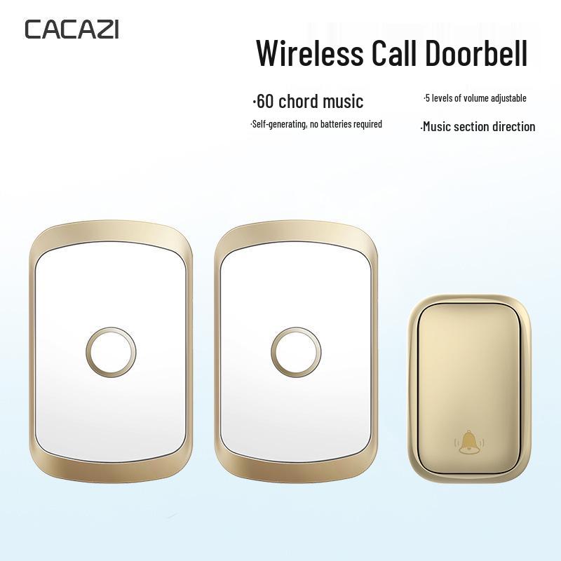 Battery-Free Waterproof Wireless Doorbell with Two Receivers