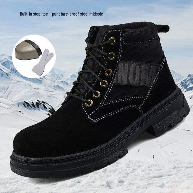 

Мужские зимние рабочие ботинки с высоким берцем и стальным подноском - Защита от ударов, Защита от проколов