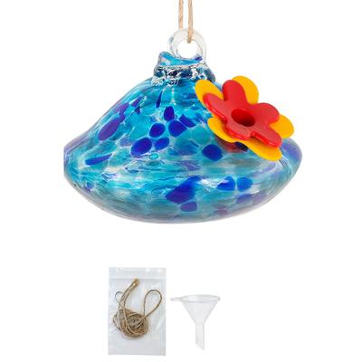 Droplet Shaped Hummingbird Feeder Glass Ball Hanging Bird Automatic Feeder Practical Bird Drinking Fountain Garden Courtyard
