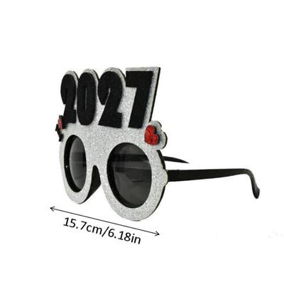 Glitter Diamond 2027 Number Glasses New Year Party Cosplay Prop