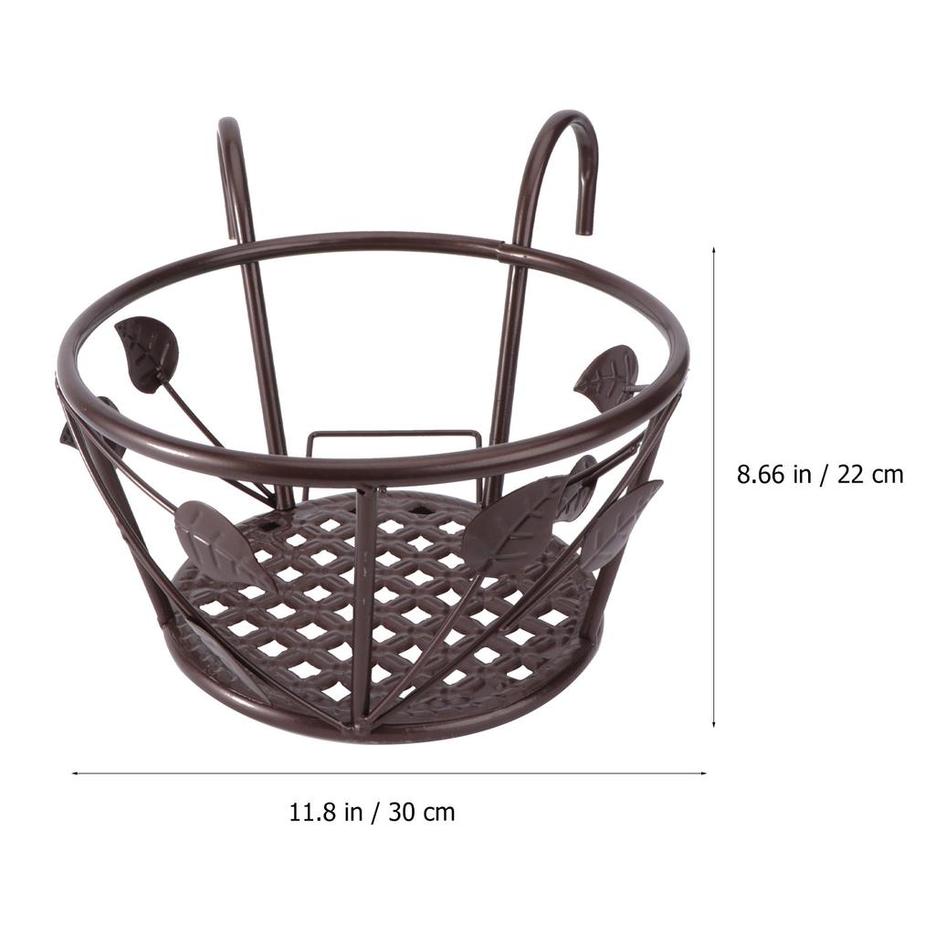 1Pcs Iron Art Hanging Basket Flowerpot Stand Wall Mounted Or Railing Mount Plant Display Rack for Living Room Porch Office