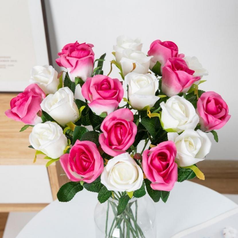 1/5 Stück Künstliche Blume Seidenrose Bouquet Hochzeitskranz Valentinstag Geschenk Zuhause Zimmer Mittelstück Gartenparty Dekorative DIY