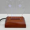 Light-up Guitar Pick Holder Clear Acrylic Guitar Pick Holder With Wooden Base Electric Guitar Headstock Shape Pick Holder