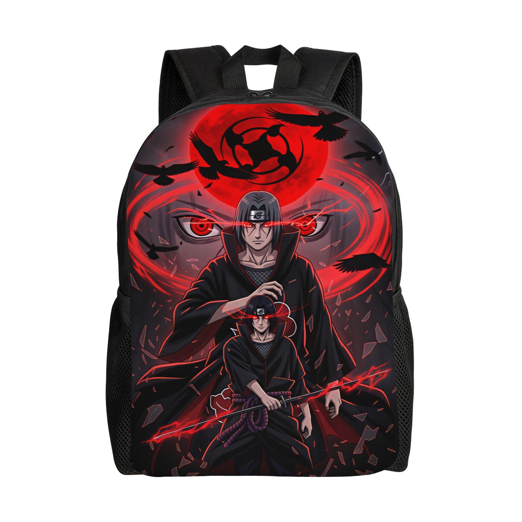 Uchiha Itachi Rugzak Dames Grote Rugzakken Polyester Casual Schooltassen Wandelen Designer Rugzak Ideaal voor Dagelijks Gebruik (as the picture,as picture)