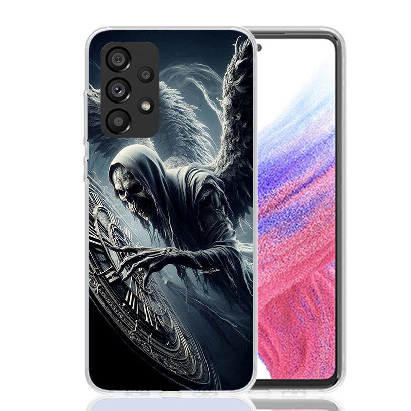 Death Grim Reaper Skull Scythe Phone Case For Samsung Galaxy A52 A32 A22 A12 A02S A50S A30S A51 A31 AA71 Note 20 Ultra 10 S10 Pl