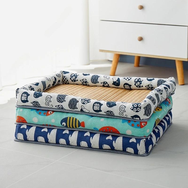 Pet Summer Mat Dog Cat Cooling Pad Moistureproof Rattan Wear Cat Mat Summer Cooling Pet Bed Quality Cool Cold 4 Size