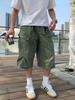 SNIPESITE Summer American Retro Washed Old Multi-pocket Pleated Loose Casual Seven-point Shorts