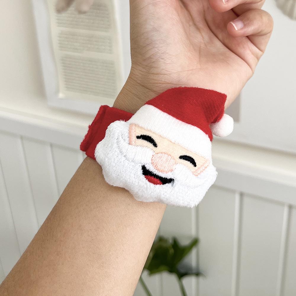 Cartoon Christmas Plush Snap Bracelet for Kids – Cute Holiday Accessory