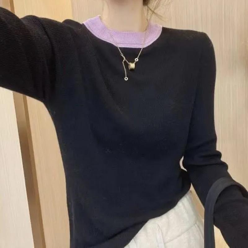 Genser for kvinner høst vinter fortykket pullover varm strikket elastisk langermet oversized genser topper