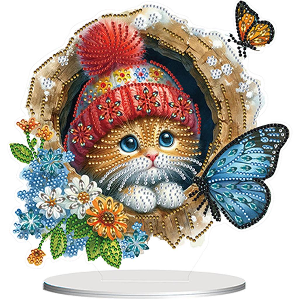 2D/Flat DIY Diamond Painting Desktop Ornaments Kit Double-Sided 5D DIY Diamond Art Tabletop Decorations Bedroom Table Decoration