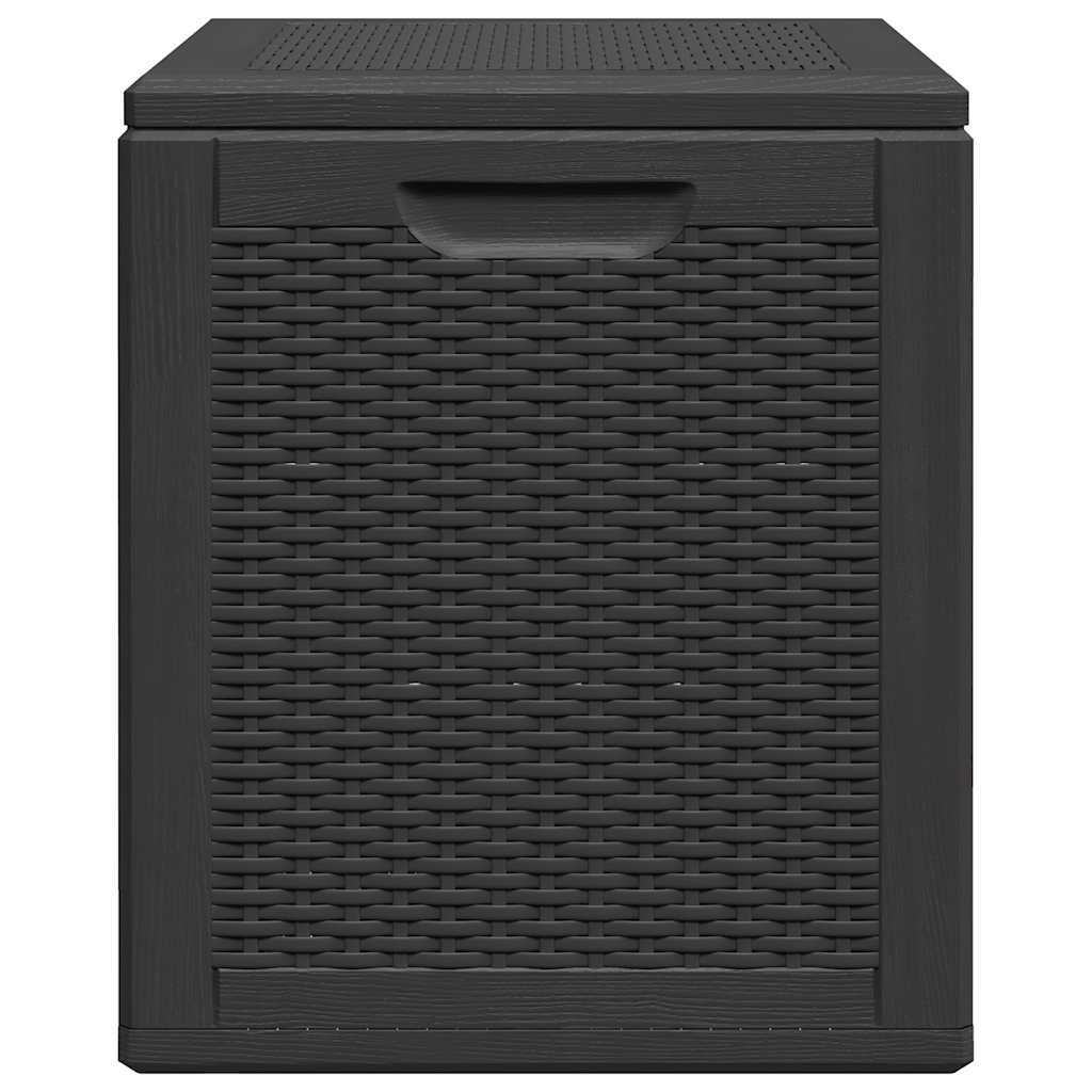 Garden Storage Box 90 L Black PP Rattan