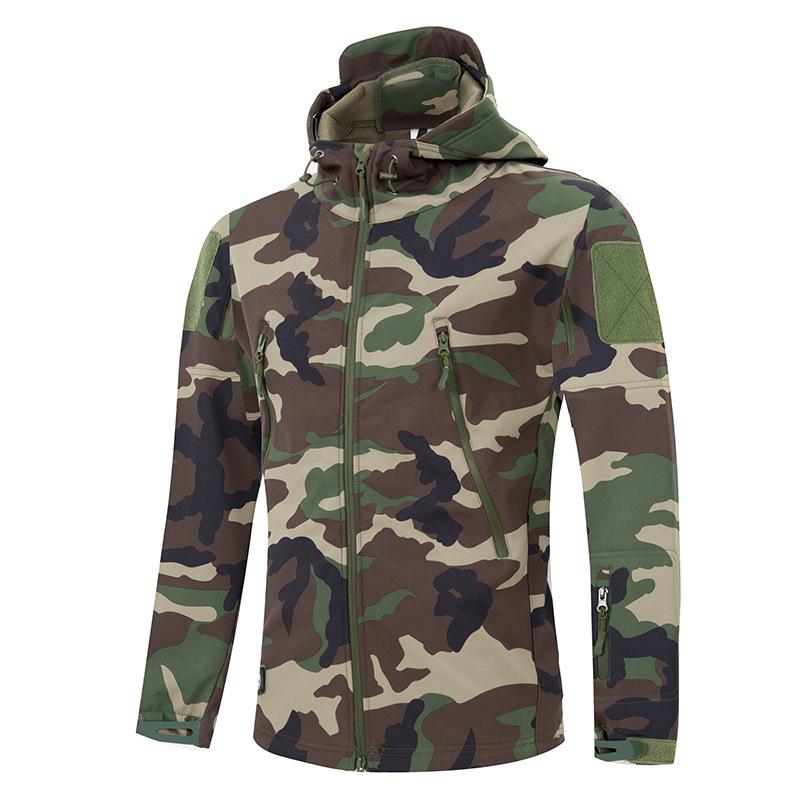 

Men s Tactical Shark Skin Softshell Windbreaker: Three-in-One Military-Style Outdoor Fleece Jacket XL