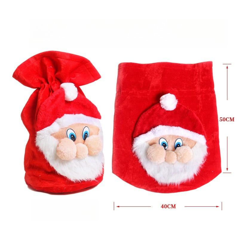 Erwachsene Männer Frauen Weihnachtsmann Aufführung Cosplay Kostüm Requisiten Bart Set Handkurbelglocke Weihnachten Süßigkeiten Geschenktüte