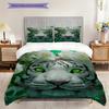 White Tiger Pattern Bedding Quilt Set Quilt Cover Pillowcase Home Decoration Birthday Gift (1 * Duvet Cover + 2 * Pillowcase, Without Core)