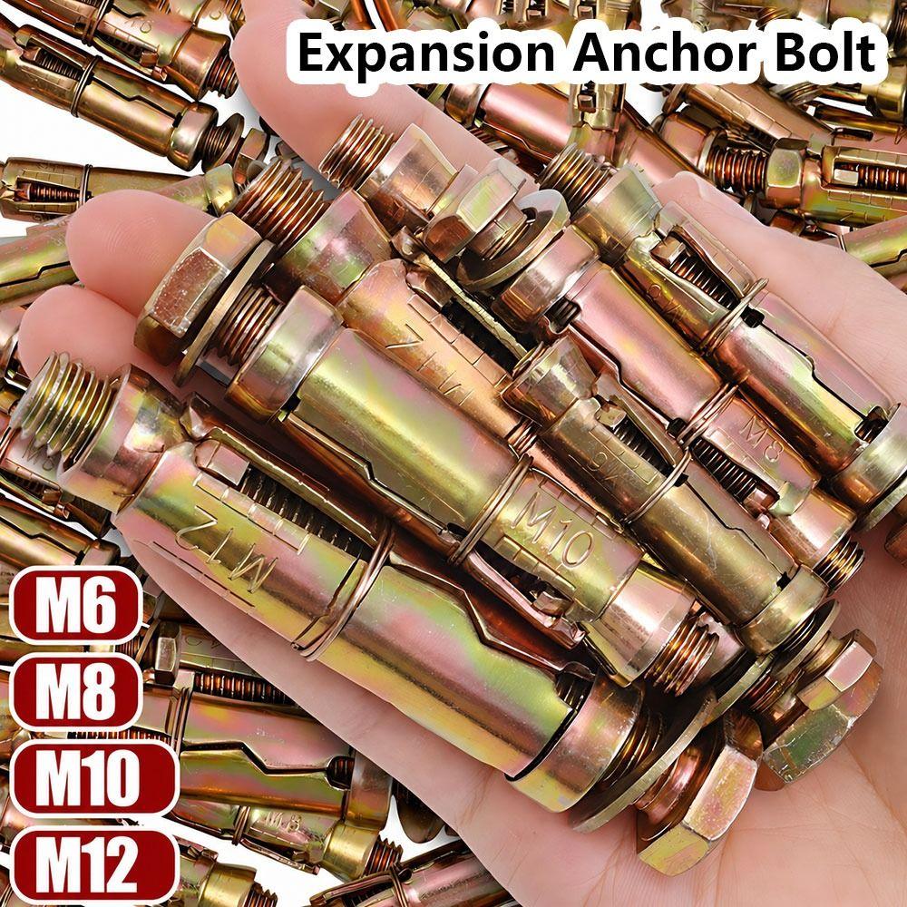 1Pcs M6-M12 Expansion Bolts Carbon Steel Fully Threaded Concrete Wedge Expansion Anchor Hex Bolt Heavy Duty