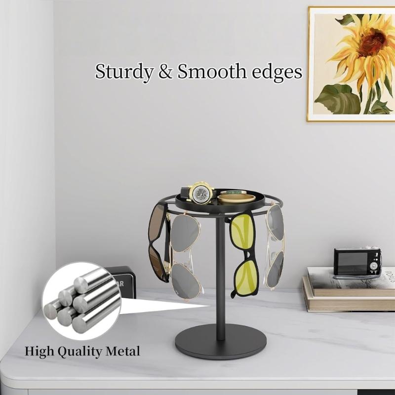 Modern Metal Eyeglasses Storage Solution, Showcase Display Stand Sunglasses Holder for Multiple Glasses
