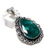 Natural Emerald(Simulated) Gemstone 925 Sterling Silver Pendant 2.13" ETC-14190