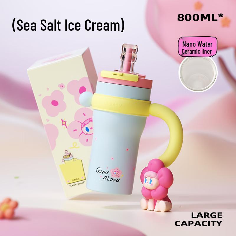 Huabansen 800ml Ceramic Liner Desktop Handle Mug