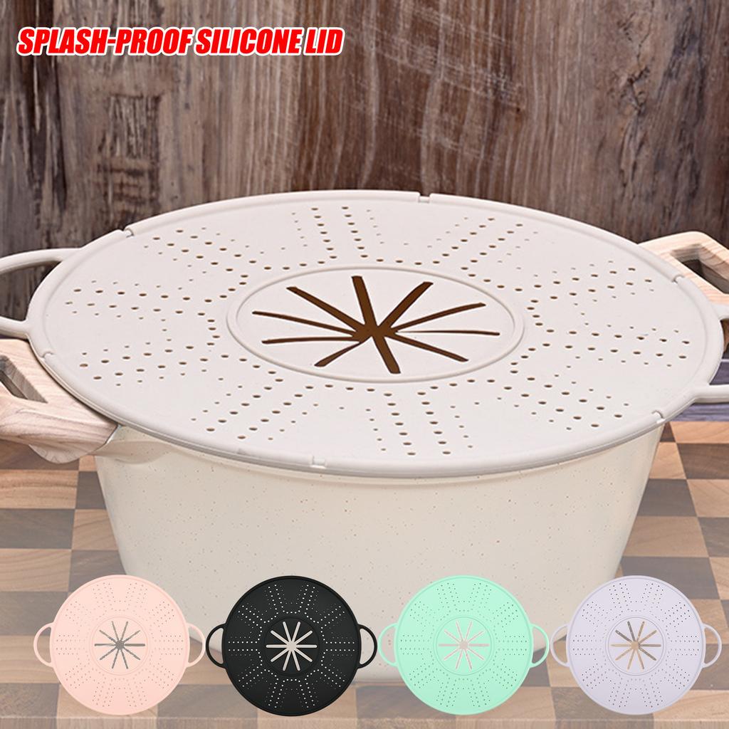 Silicone Proof Screen Cover With Folding Handle, Heat Insulation Pad, Filter, Drainage Board, Frying Pan Oil-proof Guard