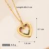 Gold & Silver Plated Rainbow CZ Hollow Heart Necklace, Delicate Jewelry for Women
