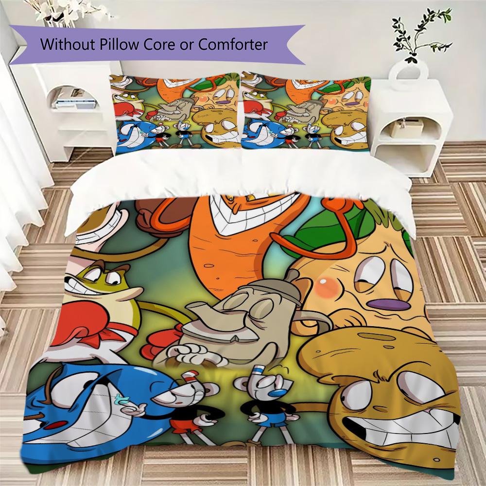 Anime Theme Pattern Bedding,Quilt Set Quilt Cover Pillowcase Home Birthday Gift (1*duvet cover+2*pillowcase,without core)XSJT0917293