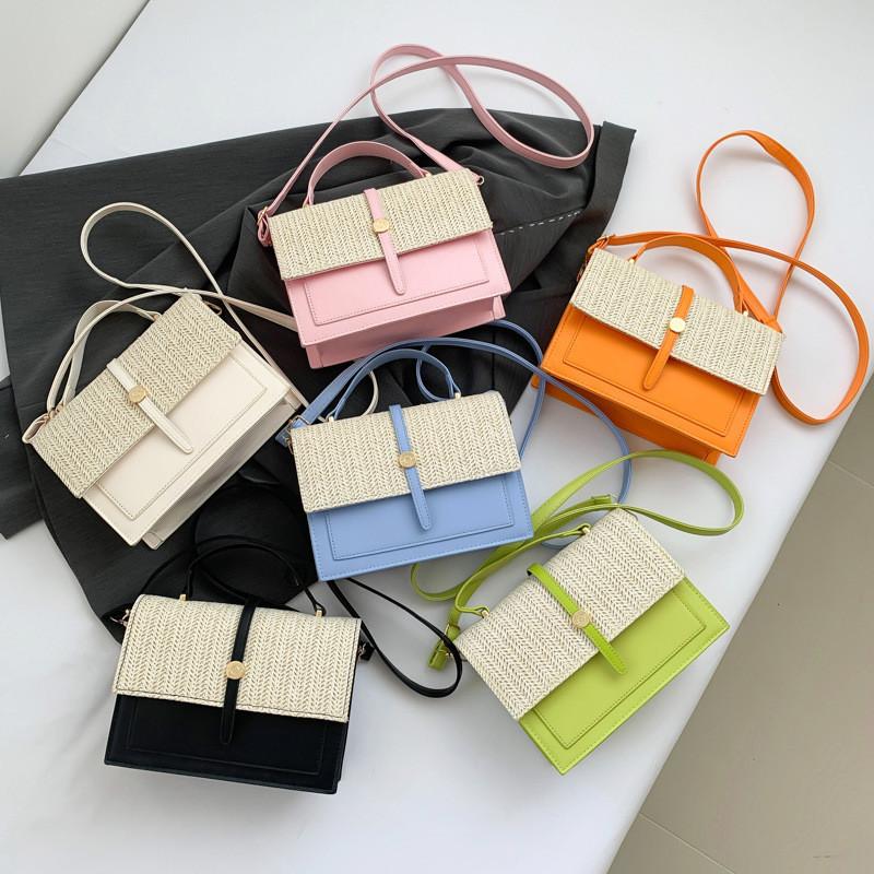 Stylish Pu Woven Shoulder Bag 2024 Summer Trendy Patchwork Small Crossbody For Women