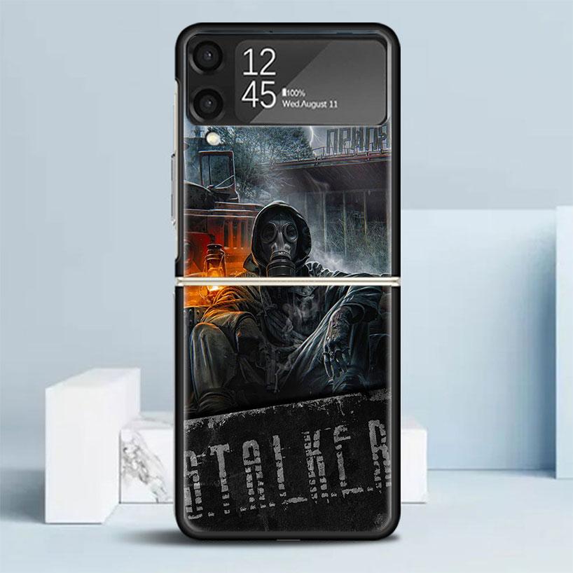 

Игровой чехол S-Stalker с черной крышкой для телефона Samsung Galaxy Z Flip 7 6 5 4 3 5G Чехол-книжка Flip7 Flip6 Flip5 Flip4 Flip3 Чехол с узором Galaxy Z Samsung Z Flip 4