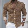 Men's Striped Long-Sleeved Shirt - Stylish, Business Casual, and Comfortable Men's Top, Suitable for Various Occasions.