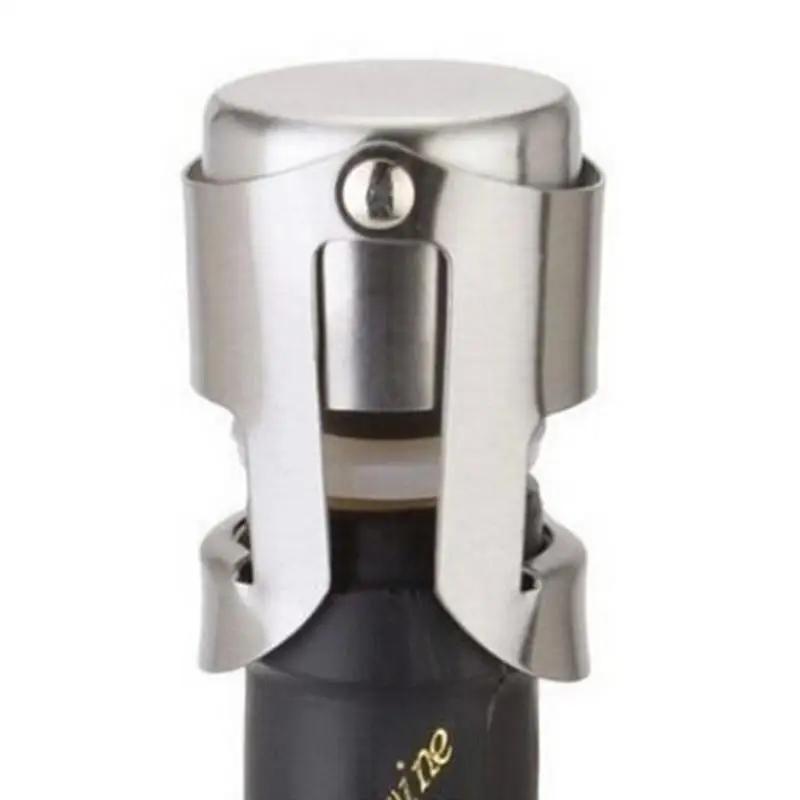 Stainless Steel Champagne Bottle Stopper Vacuum Sealed Sparkling Champagne Wine Bottle Saver Stopper Cap Bottle Opener Bar Tool
