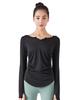 Women's V-neck Long-sleeve Yoga Top - Elegant, Loose, and Breathable for Spring and Autumn Fitness