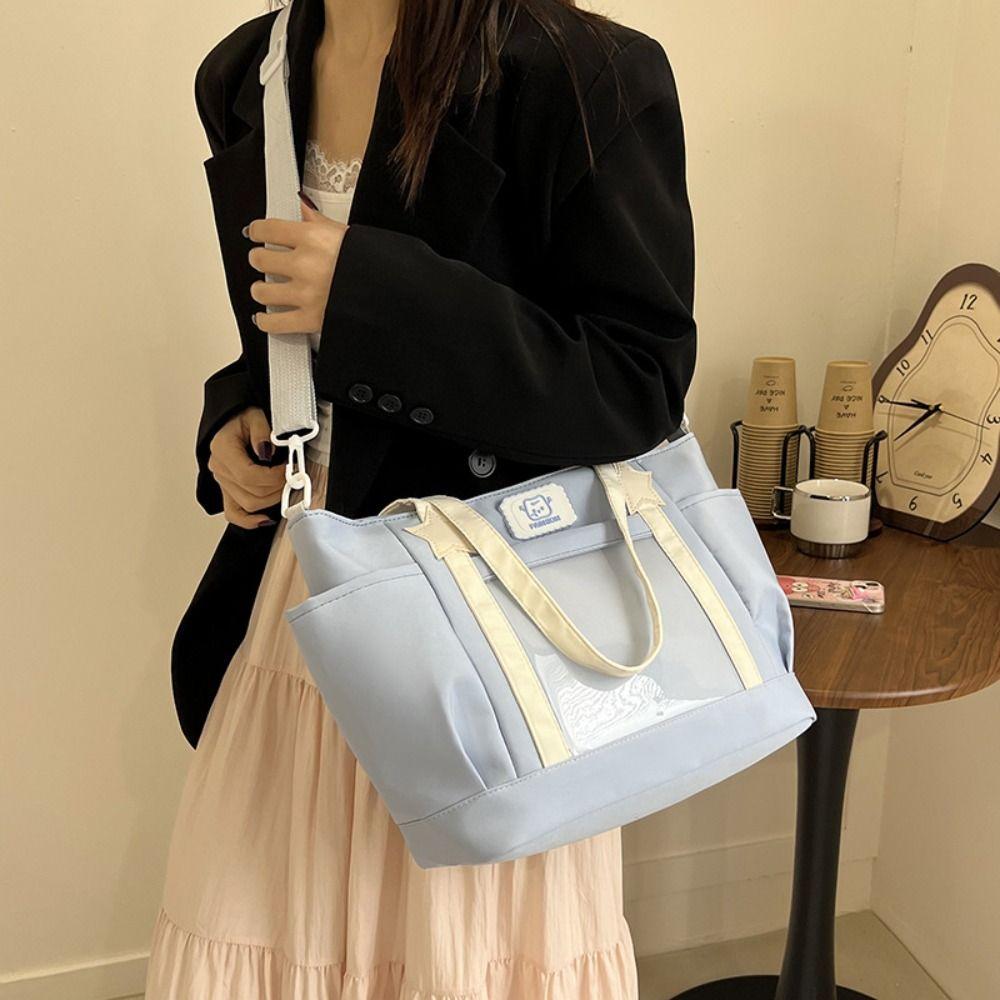 

Large Capacity Transparent Itabag Waterproof School Tote Bag New Messenger Bag Handbags синій