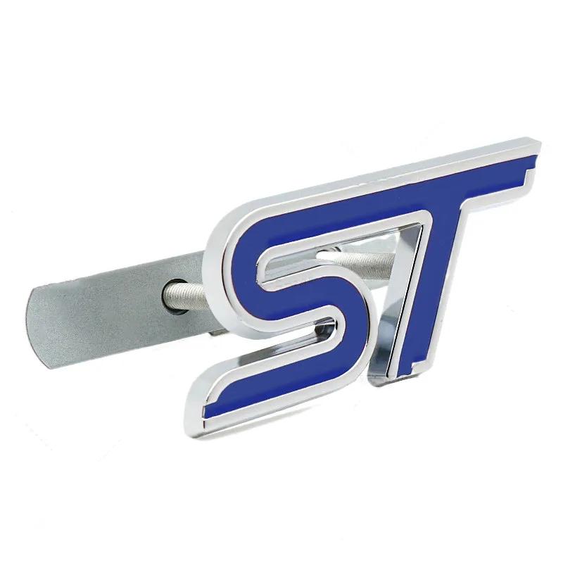 3D Metal ST Front Grille Emblem Badge Car Rear Trunk Auto Sticker For Focus Mondeo Fiesta Edge Escort MK2 MK3 MK4 MK5 MK7