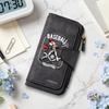 Vintage Baseball Print Wallet Multi Card Holder Fashion Portable Long Purse for Daily Use