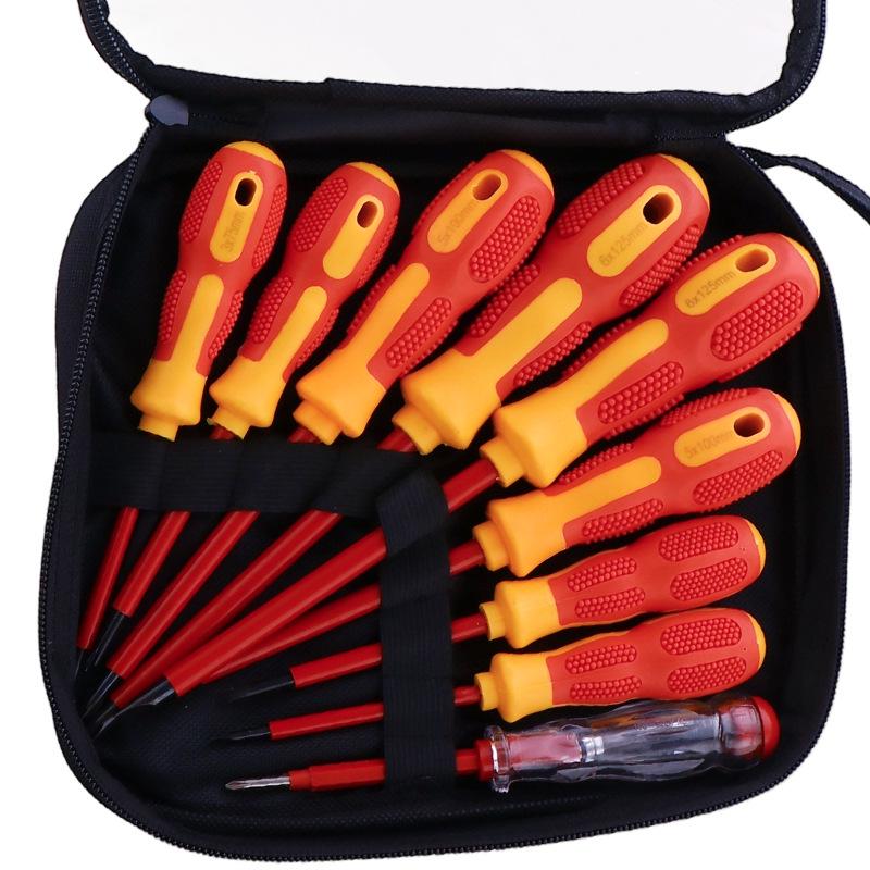 Devítidílná magnetická izolovaná sada šroubováků