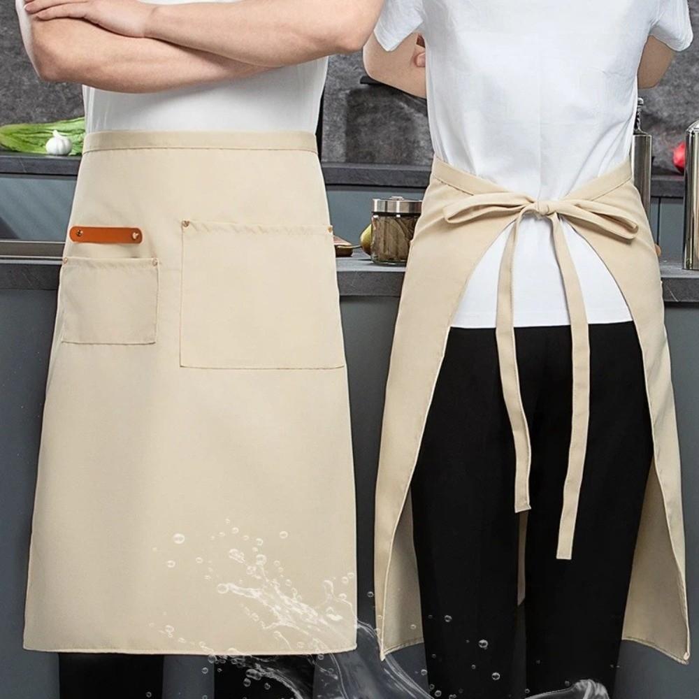 Multi-pocket Kitchen Apron Canvas Working Clothes New Waitress Apron  Restaurant Use